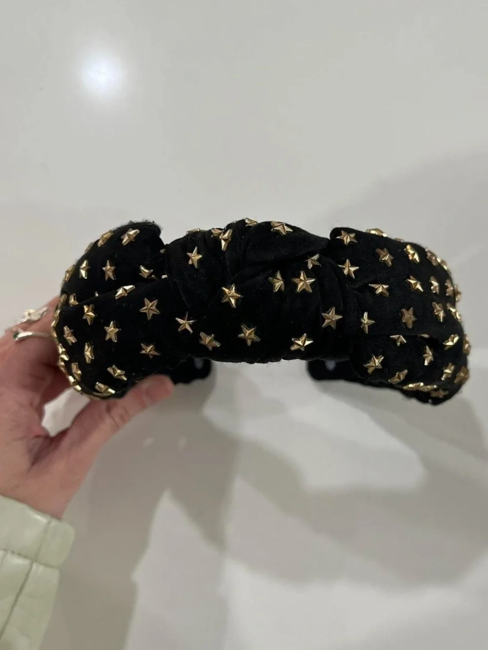 Black Star-Studded Knotted Headband